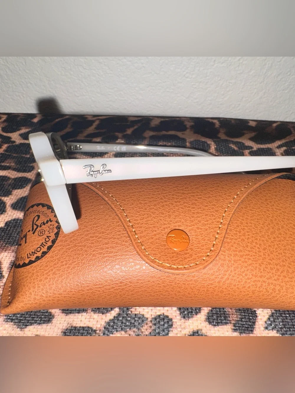 Ray-Ban White Frames with Yellow Lenses Sunglasses